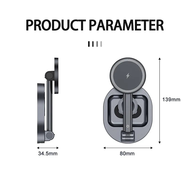2 In 1 Magnetic Wireless Charger Stand Pad Foldable Fast Charging Station Dock For iPhone 15 14 13 Pro Max Mini Airpods Pro 2/3