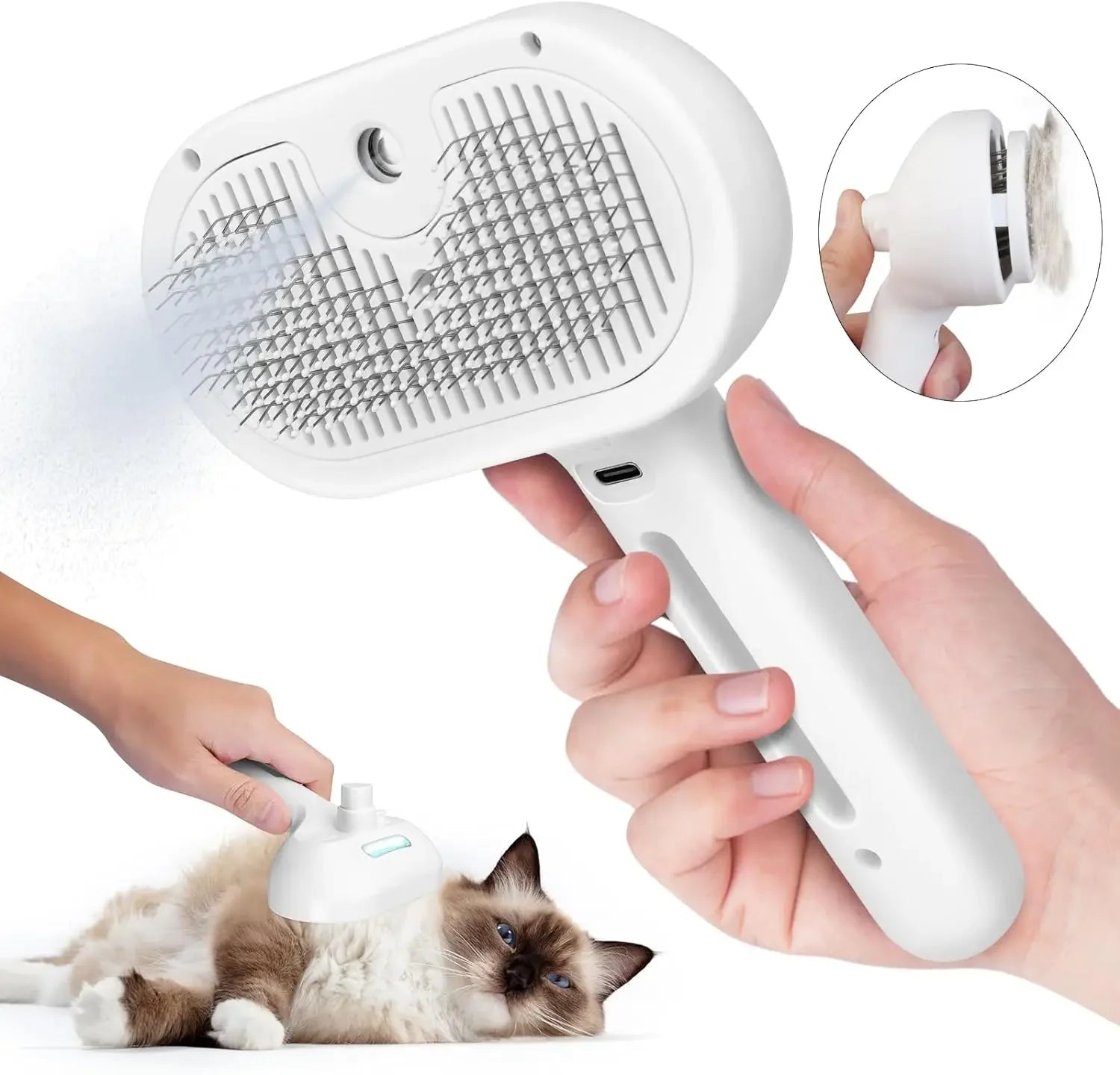 Pet Spray Hair Comb Pet Hair Remover Cleaning Brush Cats Grooming Accessories Tools Dematting Water Mist Humidifier Comb
