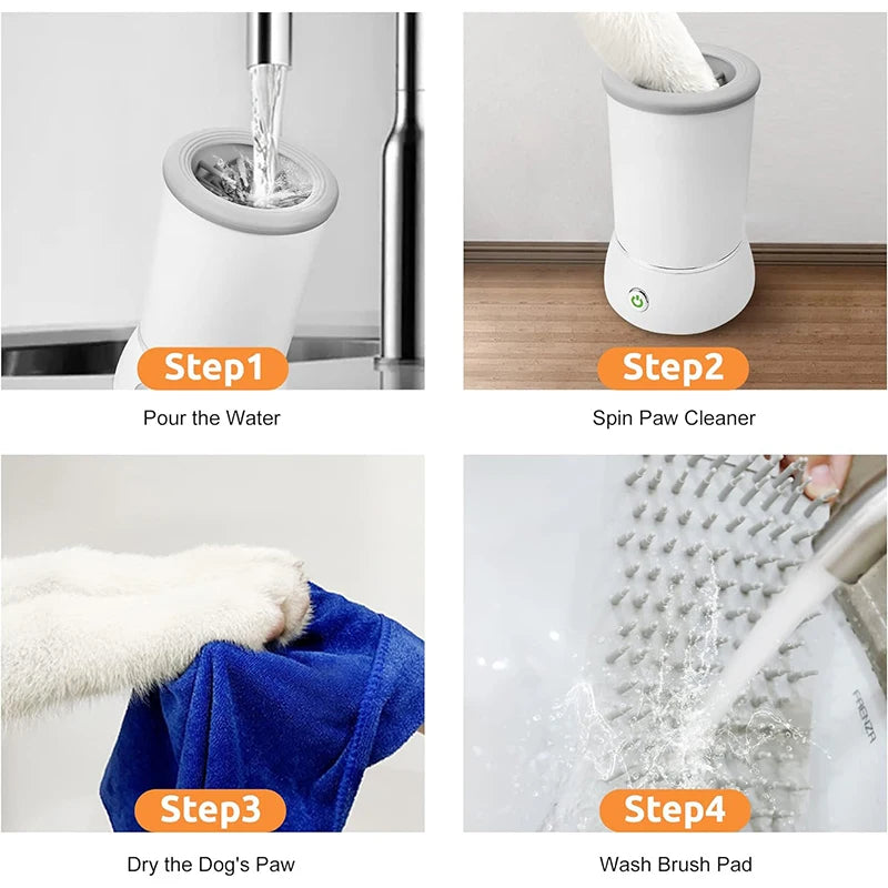 Automatic Pet Foot Wash Cup Cat Dog Paw Cleaner and Massager Electric Paw Washer Foot Washing Grooming Tools Accessories