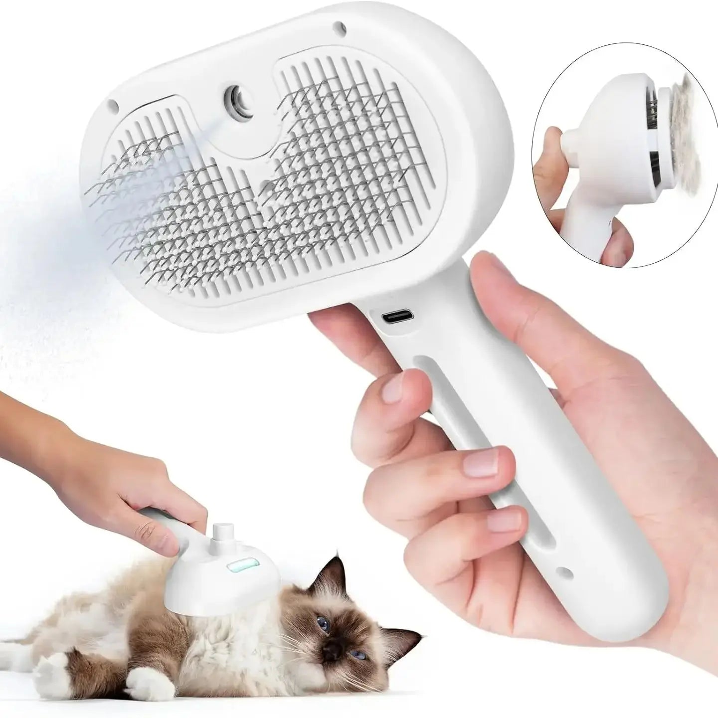 Pet Spray Hair Comb Pet Hair Remover Cleaning Brush Cats Grooming Accessories Tools Dematting Water Mist Humidifier Comb