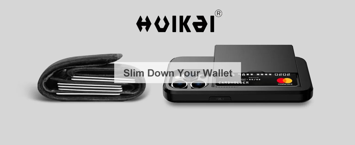 Case For iPhone 16 Pro Max 16 Plus 15 Pro 15 14 13 12 11 Wallet Card Holder Slide Slot Slim Hard PC Heavy Duty Protective Covers