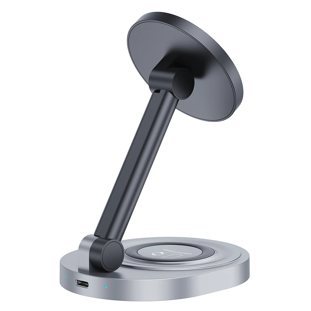Magnetic wireless charger phone holder 2-in-1 15W fast charging station base suitable for iPhone 15 14 13 Pro Max watch AirPods