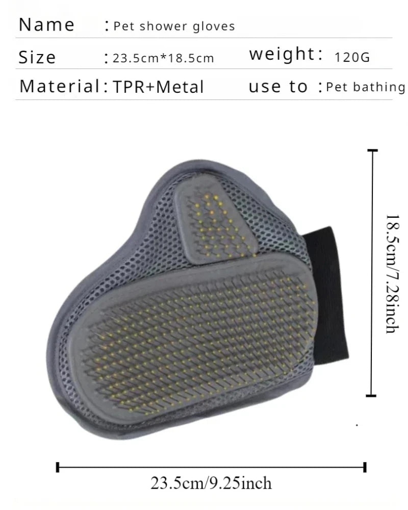 Pet Grooming Glove Hair Removal Brush Cat Dog Fur Hair Deshedding Gentle Efficient Dog Combs Pet Bathing Massage Products