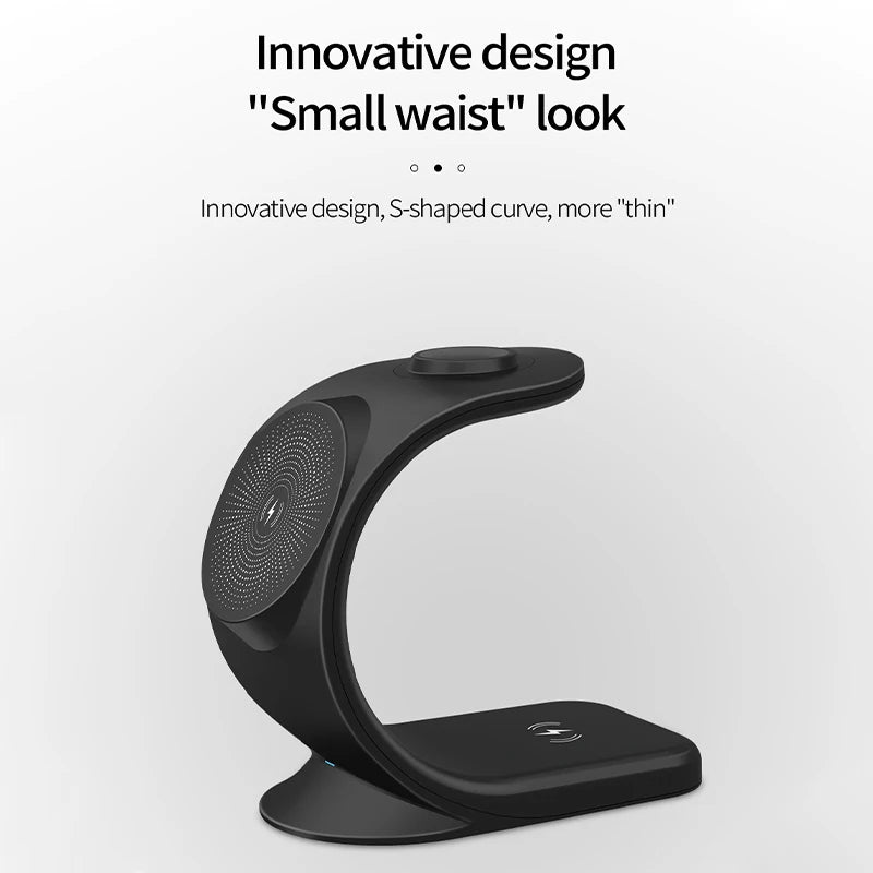 2024 3 in 1 Magnetic Wireless Charger for Smart Phone 5-15W Wireless Charging Station for Watch/Earphones Phone Holder/Bracket