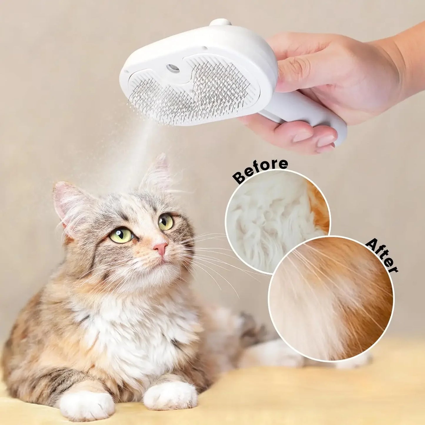 Pet Spray Hair Comb Pet Hair Remover Cleaning Brush Cats Grooming Accessories Tools Dematting Water Mist Humidifier Comb