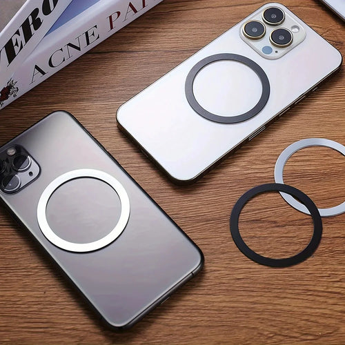 2024 Stainless Steel Universal Magnetic Metal Plate Ring For Magsafe Wireless Charger Iron Sheet Sticker Magnet Car Phone Holder