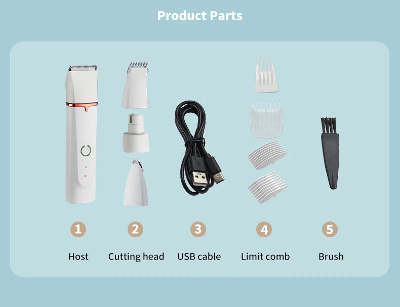 4 in 1 Electric Hair Trimmer Grooming Clippers for Pets Trimmer Nail Grinder Professional Cutter Machine Cutting Tool For Dogs